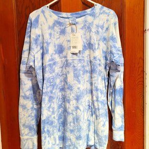 Exist Ice Blue Tie-Dye Long Sleeve L